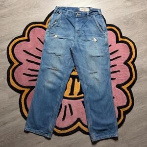 Carhartt Fr Distressed Carpenter Denim Work Jeans Size 29x29 Blue